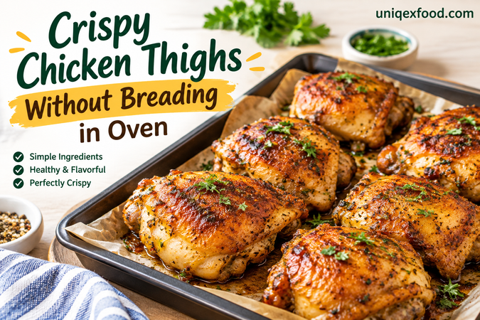 Crispy Chicken Thighs Without Breading in Oven – Easy, Juicy, and Delicious